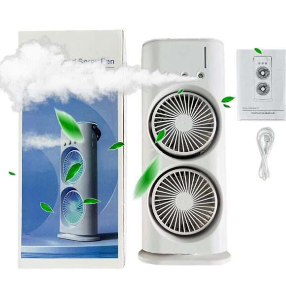 Ventilador Doble Con Humificador De Aire