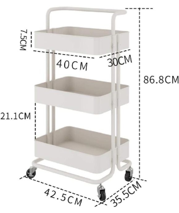 Organizador Con Ruedas Multifuncional Blanco - Imagen 4