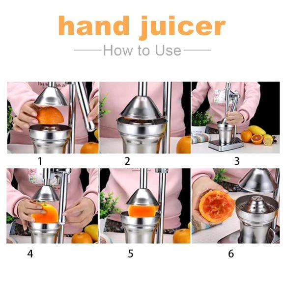 Exprimidor De Frutas Manual Saca Jugo Naranja - Imagen 4