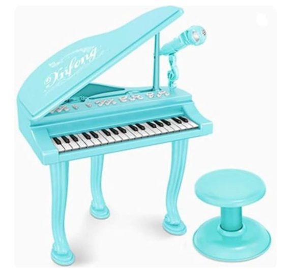 Piano Musical Con Micrófono Y Asiento Para Niños - Imagen 2
