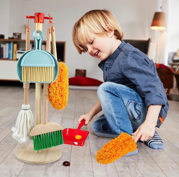 Set De Aseo Y Limpieza Para Niños Set De Madera - Imagen 3