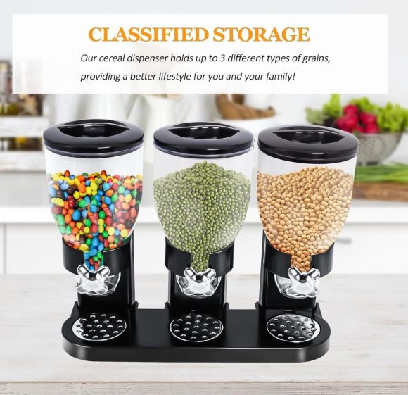 Dispensador De Cereal Triple Dispensador Hermético - Imagen 4