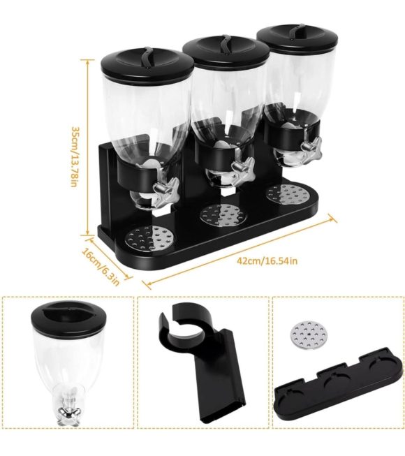 Dispensador De Cereal Triple Dispensador Hermético - Imagen 3