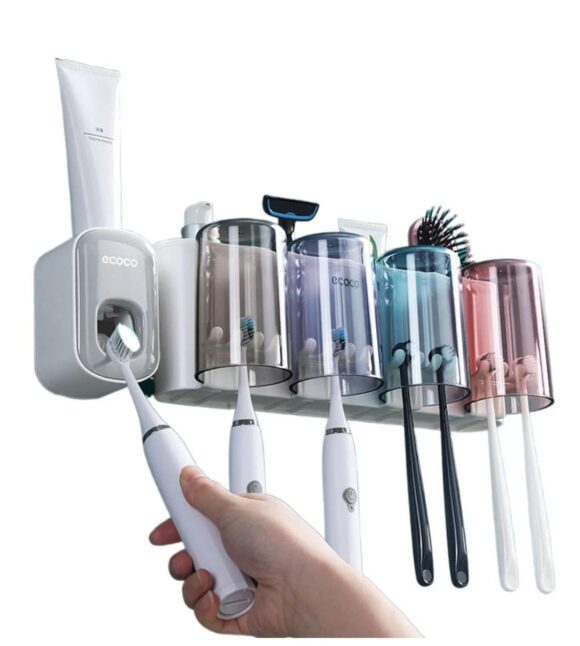 Dispensador Pasta Dental Y Porta Cepillos De Dientes