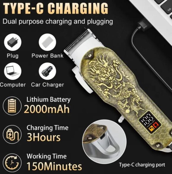 Maquina Cortadora De Cabello Recargable USB - Imagen 4