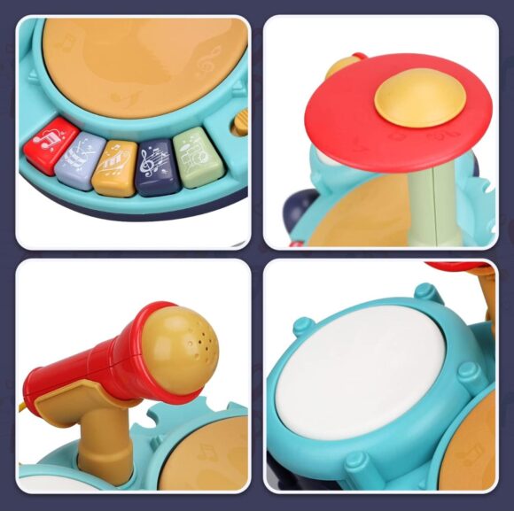 Juguete Bateria Musical Para Bebes Con MIcrofono - Imagen 4