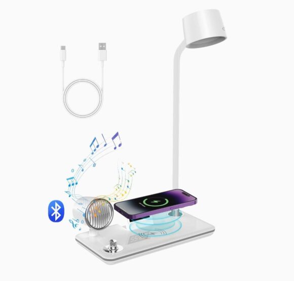 Lampara Con Parlante Bluetooth Y Carga De Celular