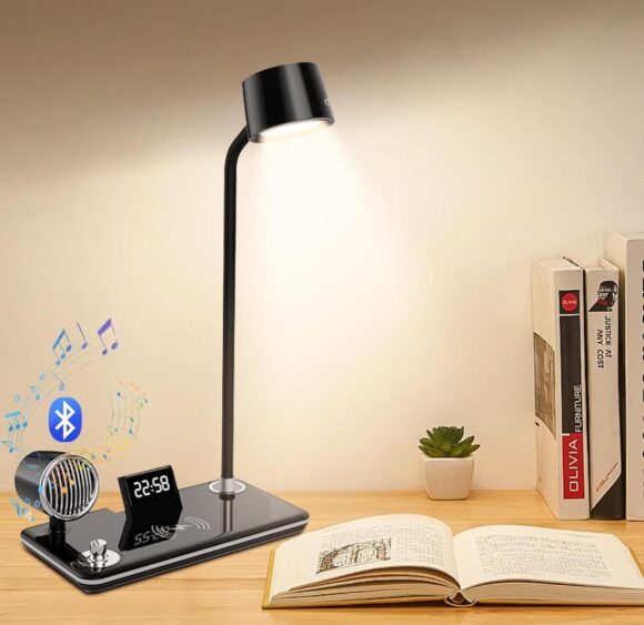 Lampara Con Parlante Bluetooth Y Carga De Celular - Imagen 4