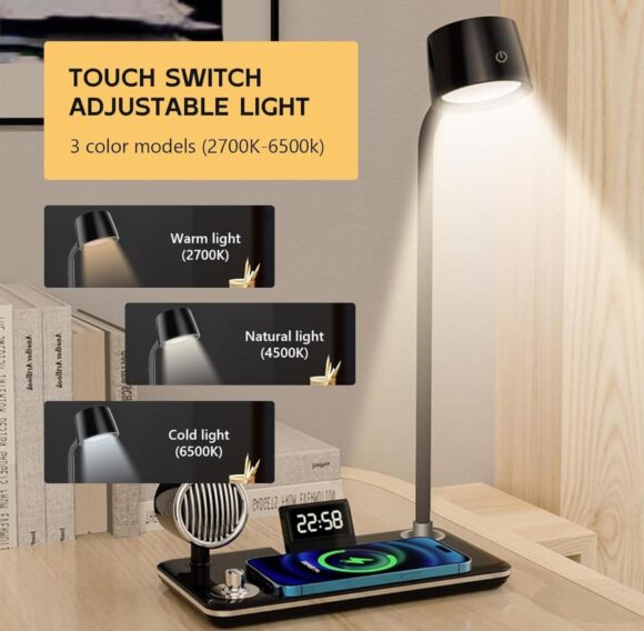 Lampara Con Parlante Bluetooth Y Carga De Celular - Imagen 3